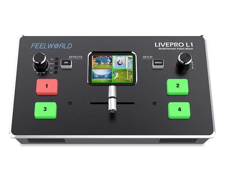 FEELWORLD NEWEST L1 4 X HDMI Inputs USB3.0 Live Streaming Multi-format Video Mixer Switcher Remote Controlling By PC/APP
FEELWORLD NEWEST L1 4 X HDMI Inputs USB3.0 Live Streaming Multi-format Video Mixer Switcher Remote Controlling By PC/APP