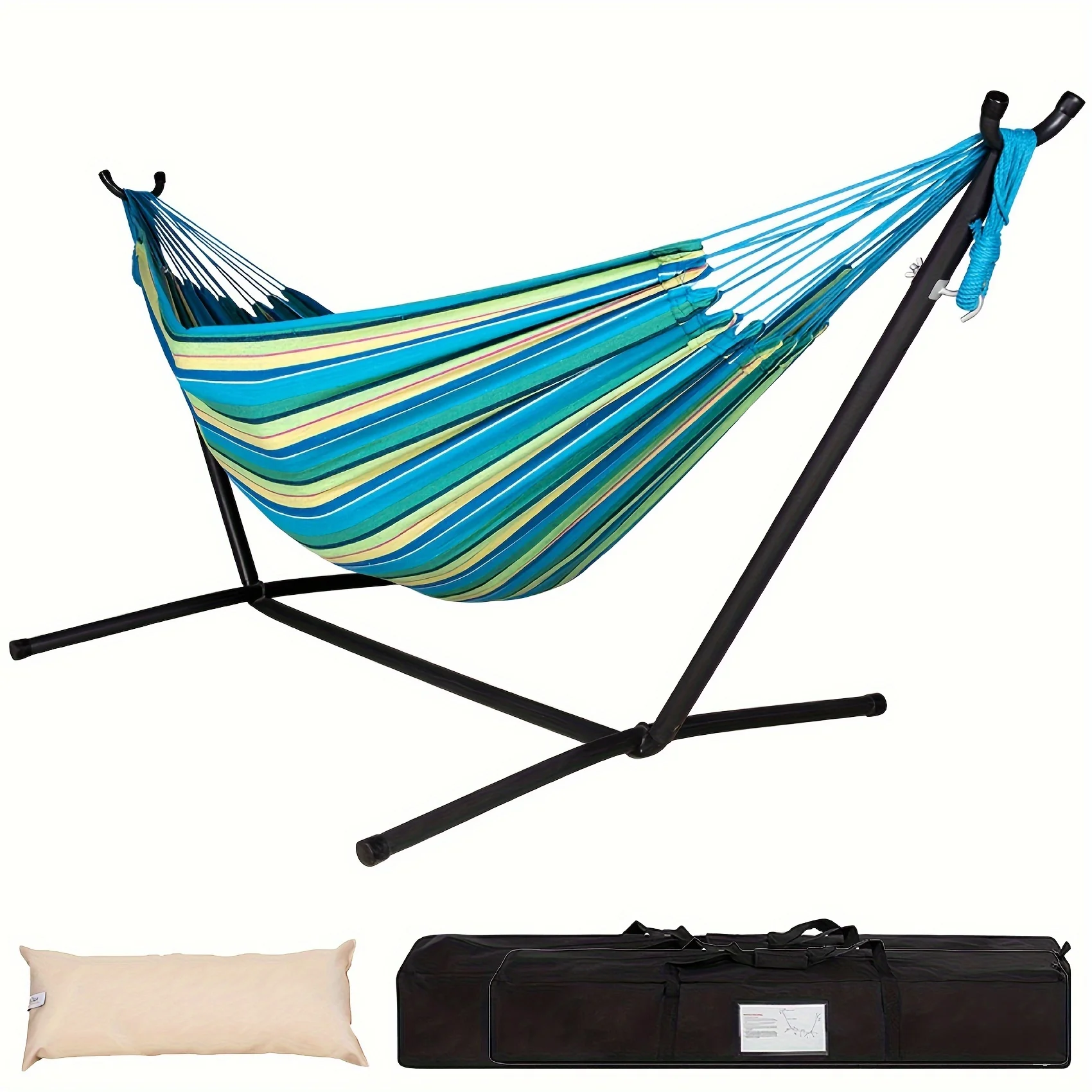 Two-in-one Convertible Portable Double Hammock, Including Bracket, Outdoor Hammock and Bracket, Patent, Natural Tassel
Two-in-one Convertible Portable Double Hammock, Including Bracket, Outdoor Hammock and Bracket, Patent, Natural Tassel