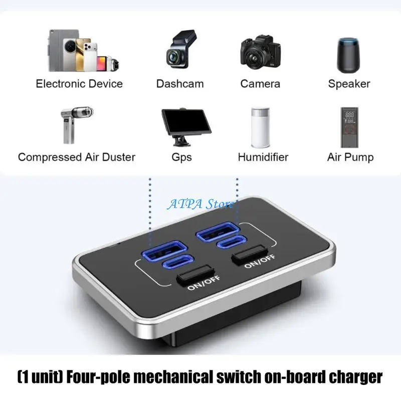 U13C 4 Port Vehicle Power Adapter With Physical Switches And 78W Quick Charging For Newest Phones Various Gadgets Simultaneously
U13C 4 Port Vehicle Power Adapter With Physical Switches And 78W Quick Charging For Newest Phones Various Gadgets Simultaneously