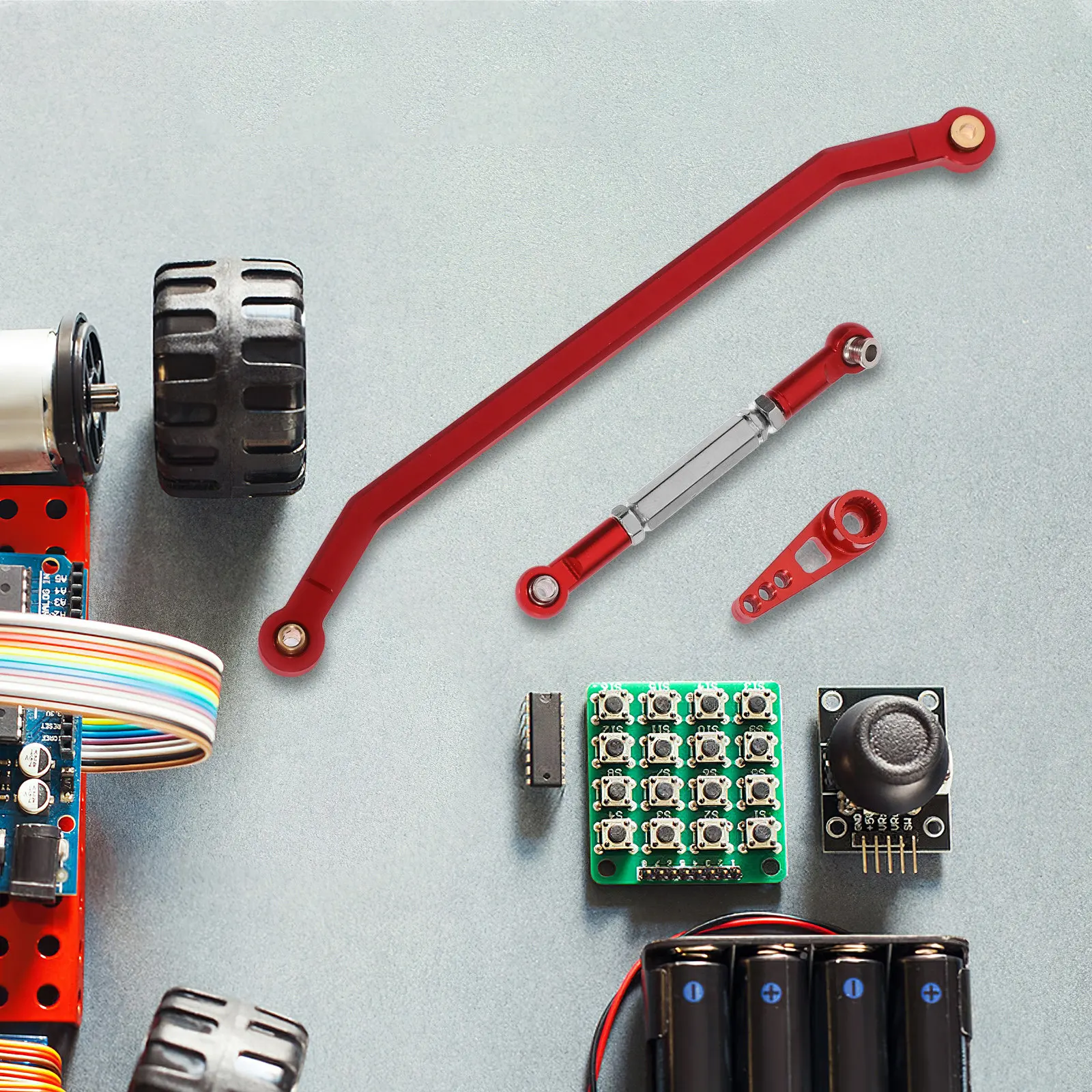 1 Set 1/ Rc Metal Steering Rod Kit High-Tightening Linkage Replacement Compatible With Mn128 Drift Rc Car Repairing Part