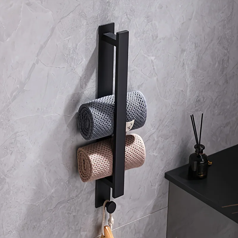 Contemporary Stainless Steel Bathroom Towel Bar Set - Punch-Free Single Rod Vertical Wall Mounted Rack with Multi-Use Hook
Contemporary Stainless Steel Bathroom Towel Bar Set - Punch-Free Single Rod Vertical Wall Mounted Rack with Multi-Use Hook