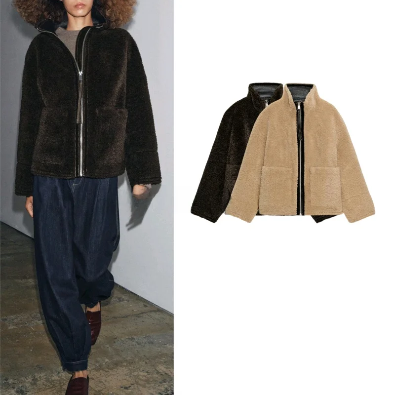 Double-Sided Lamb Velvet Jaet High Collar Long Sve Metal Zipper Women's Autumn Winter New Sle Commute Loose Fit Coat
Double-Sided Lamb Velvet Jaet High Collar Long Sve Metal Zipper Women's Autumn Winter New Sle Commute Loose Fit Coat