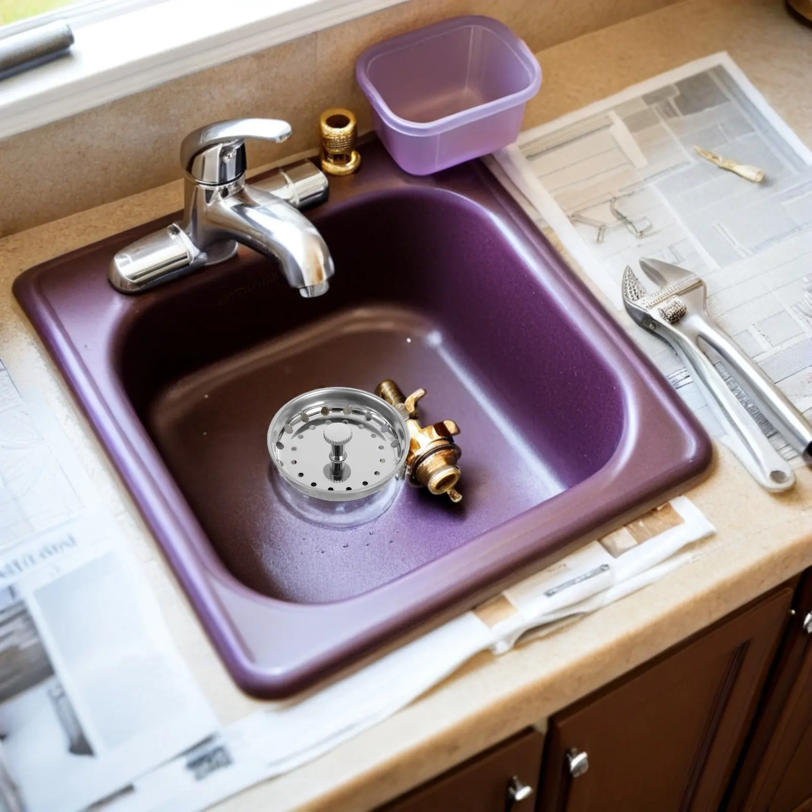 2Pcs Stainless Steel Sink Basket Strainer Rubber Stopper Kitchen Drain Basket Replacement Accessories for Clog Prevention
2Pcs Stainless Steel Sink Basket Strainer Rubber Stopper Kitchen Drain Basket Replacement Accessories for Clog Prevention