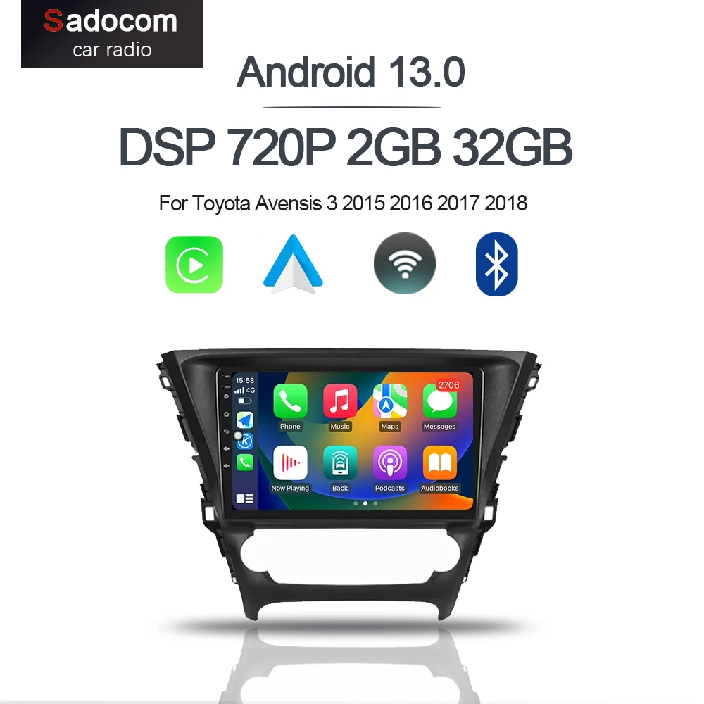 720P 6G + 128G беспроводной Carplay 9 "Android 13,0 Автомобильный плеер GPS DSP WIFI Стерео Авторадио для Toyota Avensis 3 2015 2016 2017 2018
720P 6G + 128G беспроводной Carplay 9 "Android 13,0 Автомобильный плеер GPS DSP WIFI Стерео Авторадио для Toyota Avensis 3 2015 2016 2017 2018