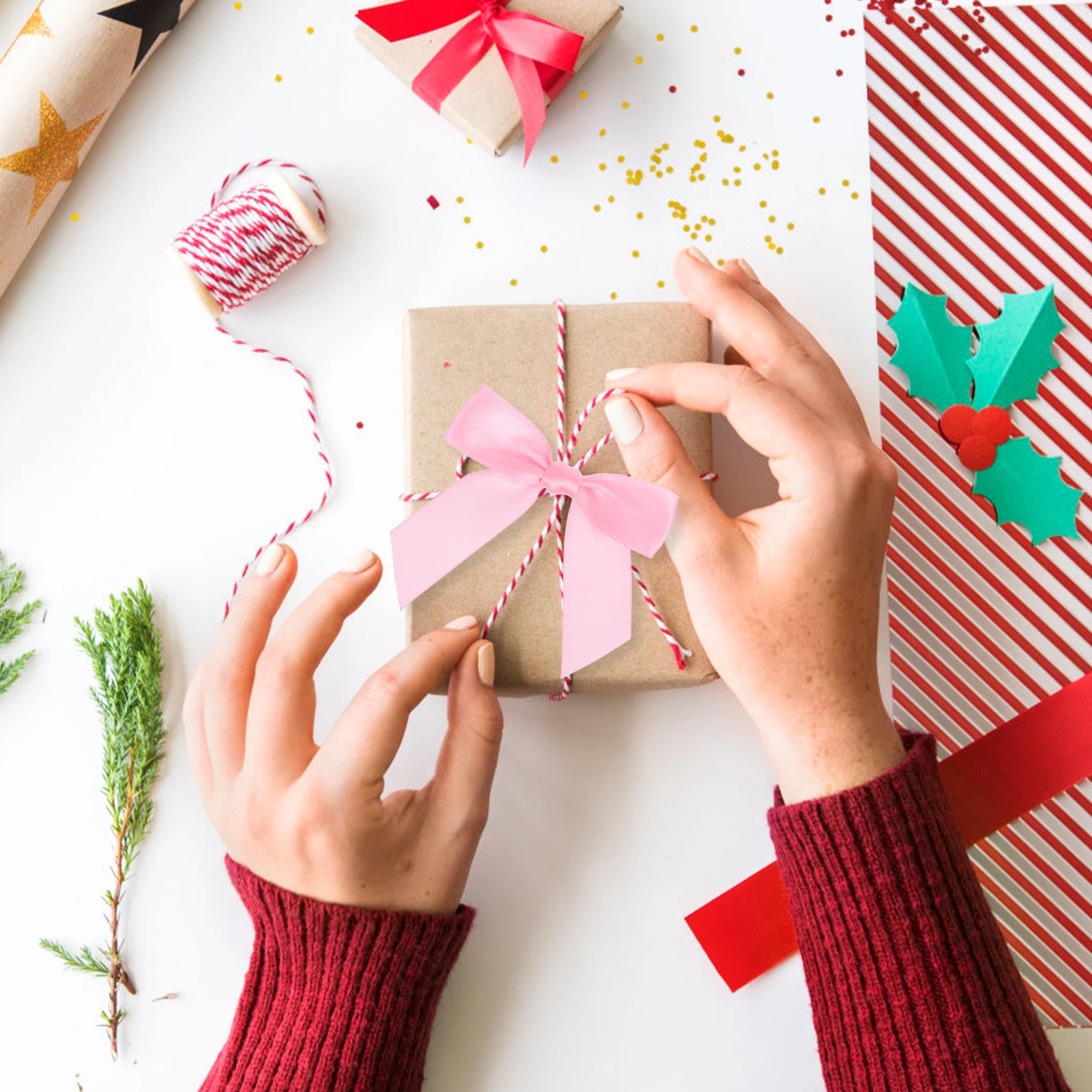50 Pcs Bow Tie Gift Wrapping Party Favors Polyester Bows for Cake Diy Lollipop Twist
50 Pcs Bow Tie Gift Wrapping Party Favors Polyester Bows for Cake Diy Lollipop Twist