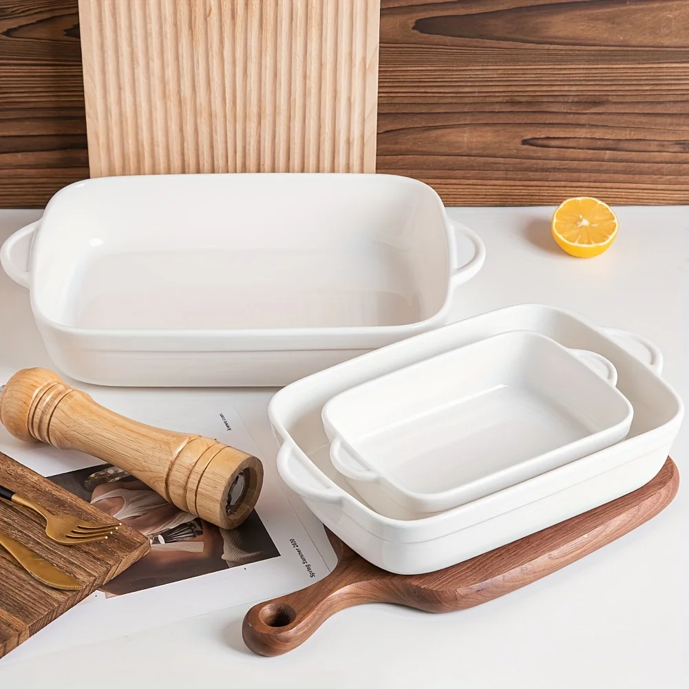 Sweejar Ceramic Baking Dish, Non-Stick Roasting Pan with Handles, Rectangular Lasagna Pan for Cooking, Kitchen, Cake Dinner, Banquet And Daily Use, 13 * 9 Inches, Set Of 3
Sweejar Ceramic Baking Dish, Non-Stick Roasting Pan with Handles, Rectangular Lasagna Pan for Cooking, Kitchen, Cake Dinner, Banquet And Daily Use, 13 * 9 Inches, Set Of 3