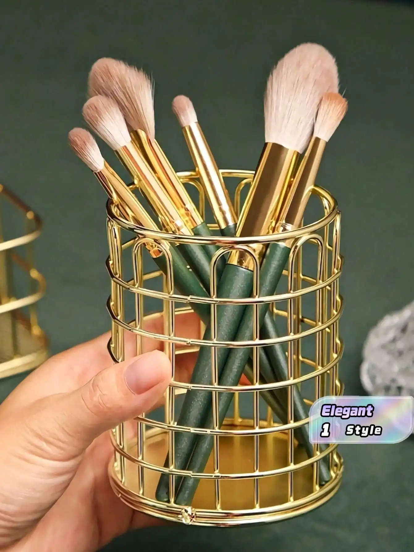 1pc Metal Hollow Pen Holder Makeup Storage Box Valentine's Day, Valentines Wedding, Birthday,Wedding Decoration, Dressing Table Storage Box, Makeup Brush Storage, Back-To-School Season, Dormitory Storage, Table Storage Box, Organizer
1pc Metal Hollow Pen Holder Makeup Storage Box Valentine's Day, Valentines Wedding, Birthday,Wedding Decoration, Dressing Table Storage Box, Makeup Brush Storage, Back-To-School Season, Dormitory Storage, Table Storage Box, Organizer