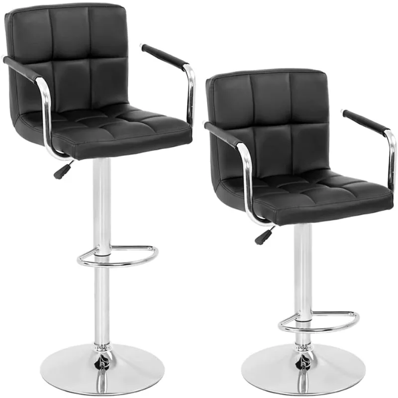 Modern Bar Stool Set of 2 Barstools Armrest Height Adjustable Counter Stools Bar Chairs Swivel Bar Stool PU Leather Hydraulic
Modern Bar Stool Set of 2 Barstools Armrest Height Adjustable Counter Stools Bar Chairs Swivel Bar Stool PU Leather Hydraulic