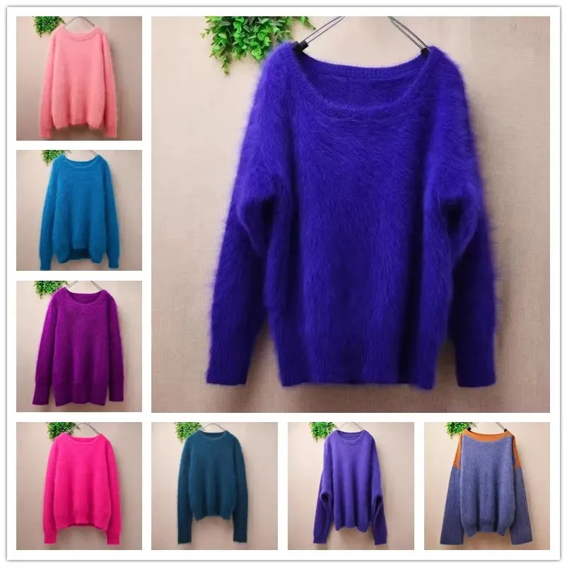 Ladies Women Autumn Winter Clothing Clored Hairy Mink Cashmere Knitted O-Neck Long Sleeves Slim Bouses Pullover Sweater Jumper
Ladies Women Autumn Winter Clothing Clored Hairy Mink Cashmere Knitted O-Neck Long Sleeves Slim Bouses Pullover Sweater Jumper