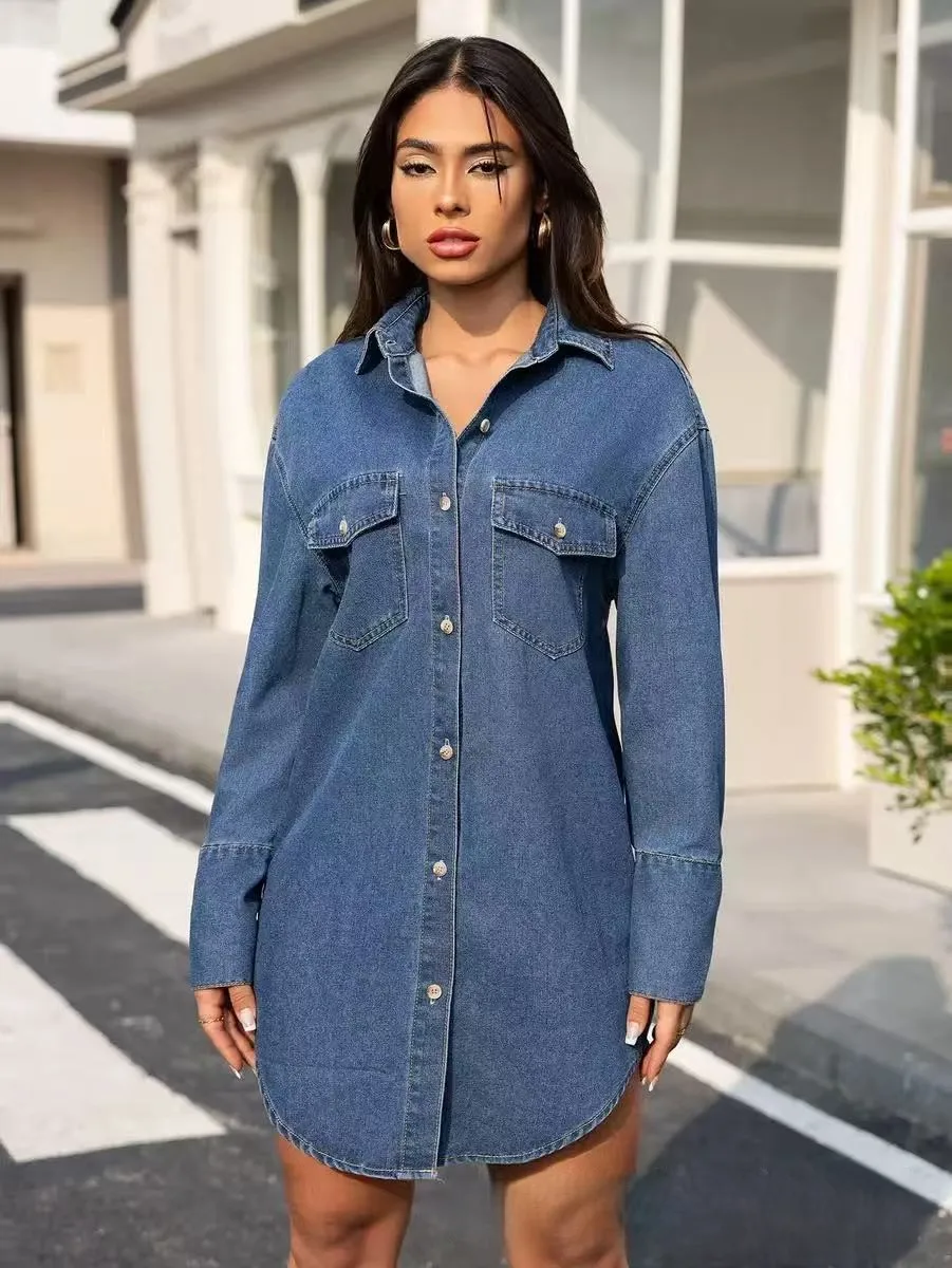 2025 New Women's Denim Shirt Long Sleeve Pointed Collar Casual Fall Fashion Stretchy Oversized Vintage Jacket Tops Plus Size
2025 New Women's Denim Shirt Long Sleeve Pointed Collar Casual Fall Fashion Stretchy Oversized Vintage Jacket Tops Plus Size