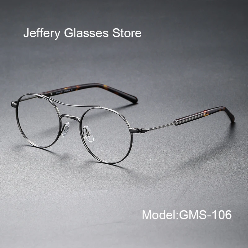 Japaness Design Retro Round Eyeglasses Handmade Double Beam Ultra-light Glasses Reading Frame Prescription Lenses 106
Japaness Design Retro Round Eyeglasses Handmade Double Beam Ultra-light Glasses Reading Frame Prescription Lenses 106