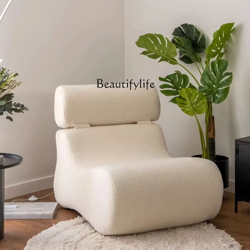 Nordic single light luxury fabric leisure chair, cream wind adjustable backrest sofa chair
Nordic single light luxury fabric leisure chair, cream wind adjustable backrest sofa chair