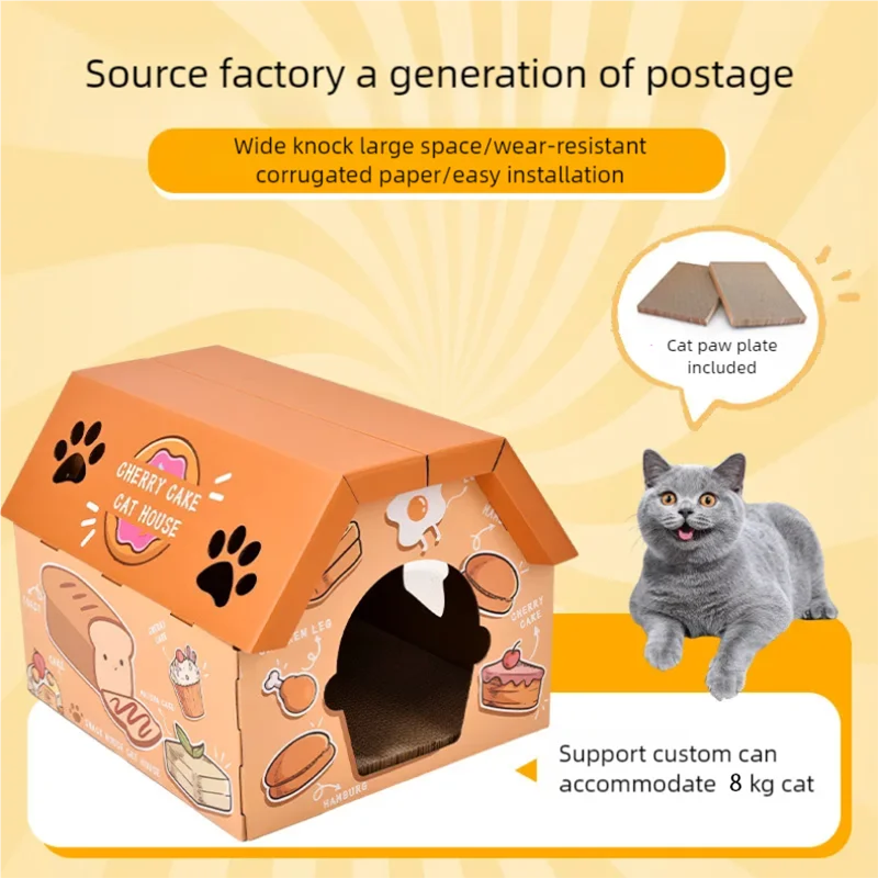 New Cat House Four Seasons Universal Paper Box House Cat Nest Cat Scratch Board Integrated House Cat Paper Cat House
New Cat House Four Seasons Universal Paper Box House Cat Nest Cat Scratch Board Integrated House Cat Paper Cat House