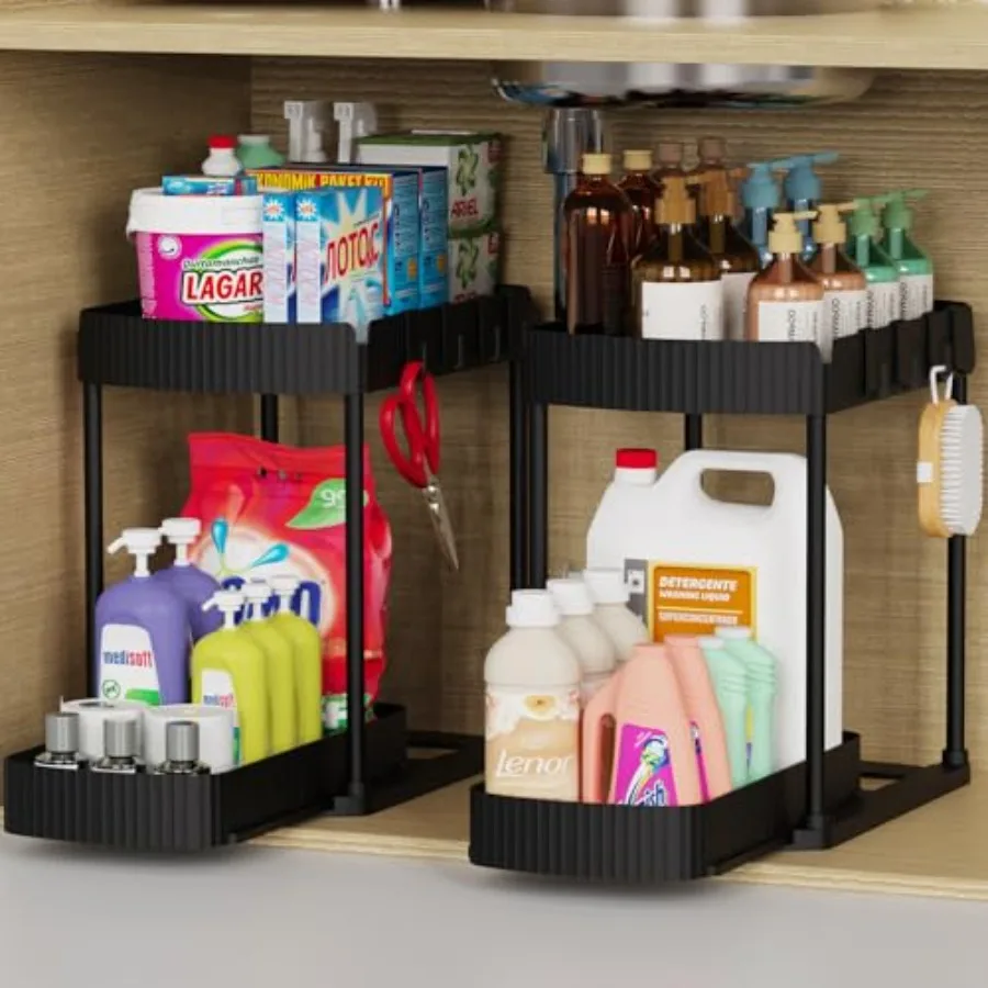 Multi-Purpose Pull-Out Storage Organizers Under Sink/Cabinet Organizers and Storage for Bathroom and Kitchen Black 12.8 Inches
Multi-Purpose Pull-Out Storage Organizers Under Sink/Cabinet Organizers and Storage for Bathroom and Kitchen Black 12.8 Inches