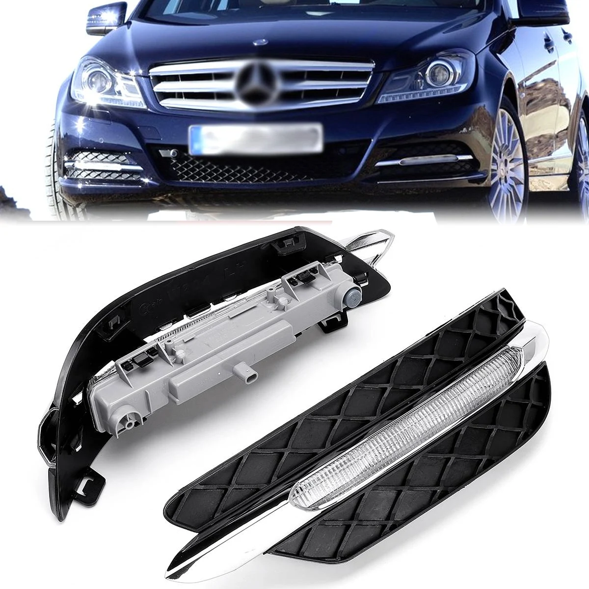 2 шт. светодиодные белые DRL дневные ходовые огни противотуманные фары для Mercedes Benz C Class W204 2011-2014 C200 C300 C260 MB 1039117 МБ 1038117
2 шт. светодиодные белые DRL дневные ходовые огни противотуманные фары для Mercedes Benz C Class W204 2011-2014 C200 C300 C260 MB 1039117 МБ 1038117