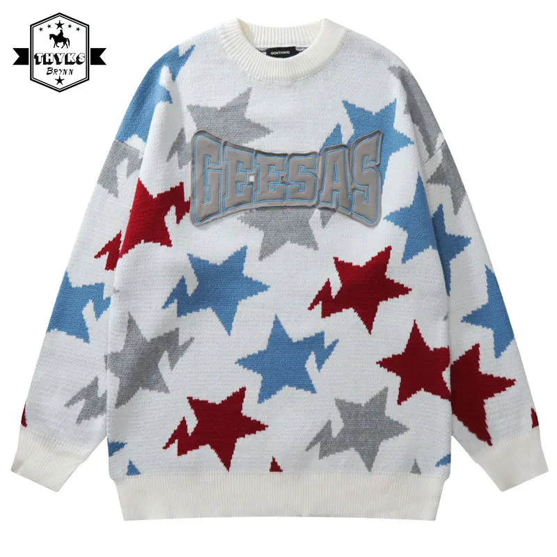Vintage Knitted Sweater Men Hip Hop Printed Embroidery Letter Pullover Jumpers Autumn Fashion Casual Loose Streetwear Couple
Vintage Knitted Sweater Men Hip Hop Printed Embroidery Letter Pullover Jumpers Autumn Fashion Casual Loose Streetwear Couple
