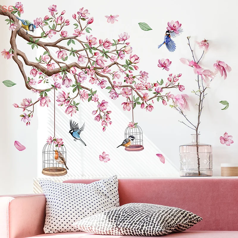 【S64】Pink Peach Blossom Bird Wall Stickers PVC Self-adhesive Bedroom Living Room Art Deco Decal Wallpaper DIY Home Decoration
【S64】Pink Peach Blossom Bird Wall Stickers PVC Self-adhesive Bedroom Living Room Art Deco Decal Wallpaper DIY Home Decoration