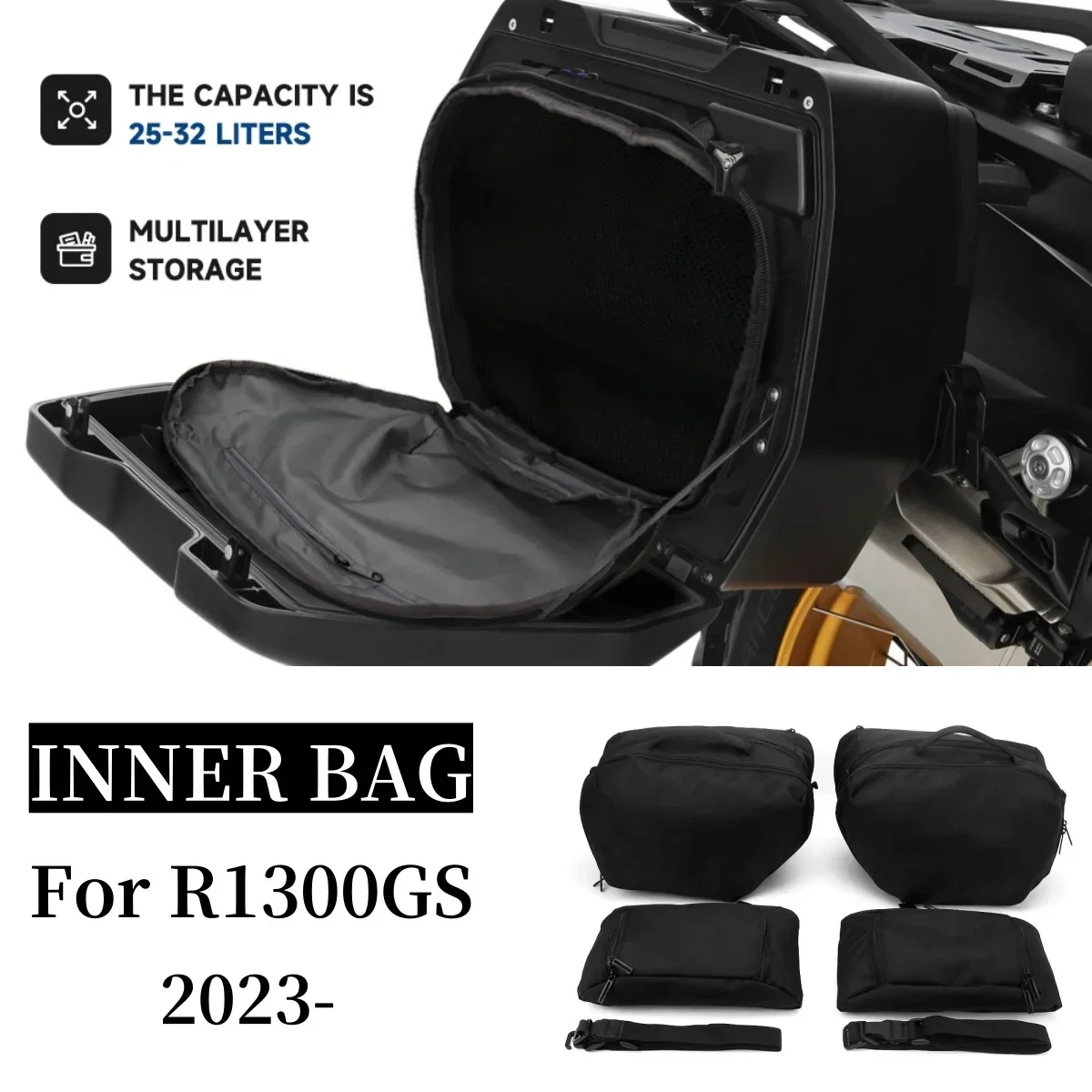 Для мотоциклов BMW R1300GS R 1300 R1300 GS 2023 2024: Боковые сумки-кофры для хранения багажа объемом 25-32 л, внутренние сумки для боковых кофров
Для мотоциклов BMW R1300GS R 1300 R1300 GS 2023 2024: Боковые сумки-кофры для хранения багажа объемом 25-32 л, внутренние сумки для боковых кофров