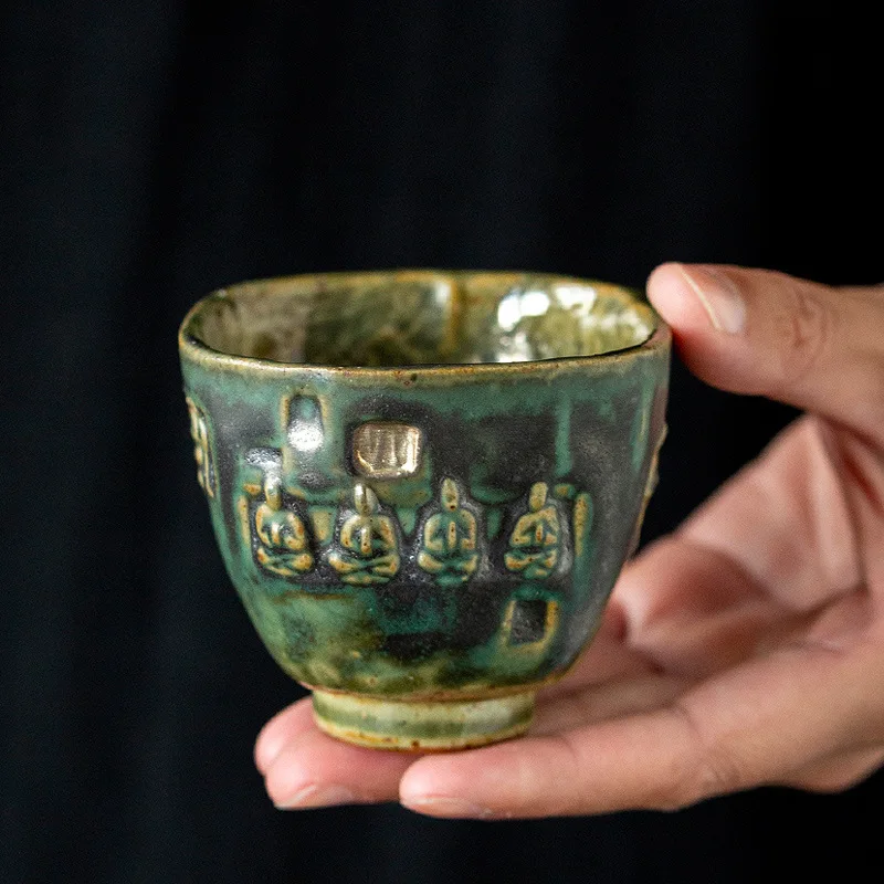 Handmade Dunhuang Fantasia Glazed Ceramic Square Tea Cup Vintage Chinese Tea Tasting Set for Home Gift
Handmade Dunhuang Fantasia Glazed Ceramic Square Tea Cup Vintage Chinese Tea Tasting Set for Home Gift
