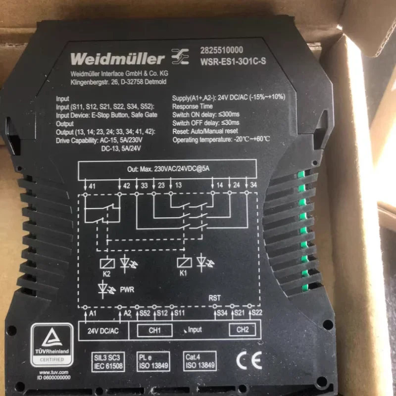 Weldmuller Safety Relay WSR-ES1-3O1C-S 2825510000 Weidmuller Brand New
Weldmuller Safety Relay WSR-ES1-3O1C-S 2825510000 Weidmuller Brand New