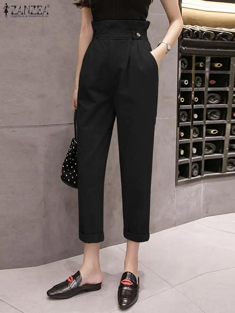 2023 Autumn Pockets Capris ZANZEA Women High Waist Long Pants Vintage Solid Belted Trousers Casual Straight Cropped Pantalons
2023 Autumn Pockets Capris ZANZEA Women High Waist Long Pants Vintage Solid Belted Trousers Casual Straight Cropped Pantalons