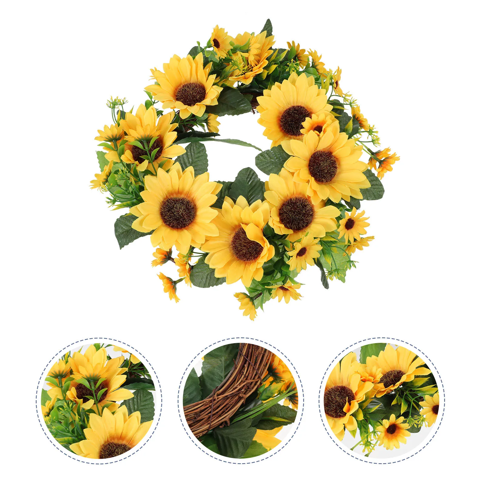 1Pcs Fake Sunflower Wreath Pendant Exquisite Craftsmanship Thanksgiving Halloween Holiday Decor Sunflower Wreath
1Pcs Fake Sunflower Wreath Pendant Exquisite Craftsmanship Thanksgiving Halloween Holiday Decor Sunflower Wreath