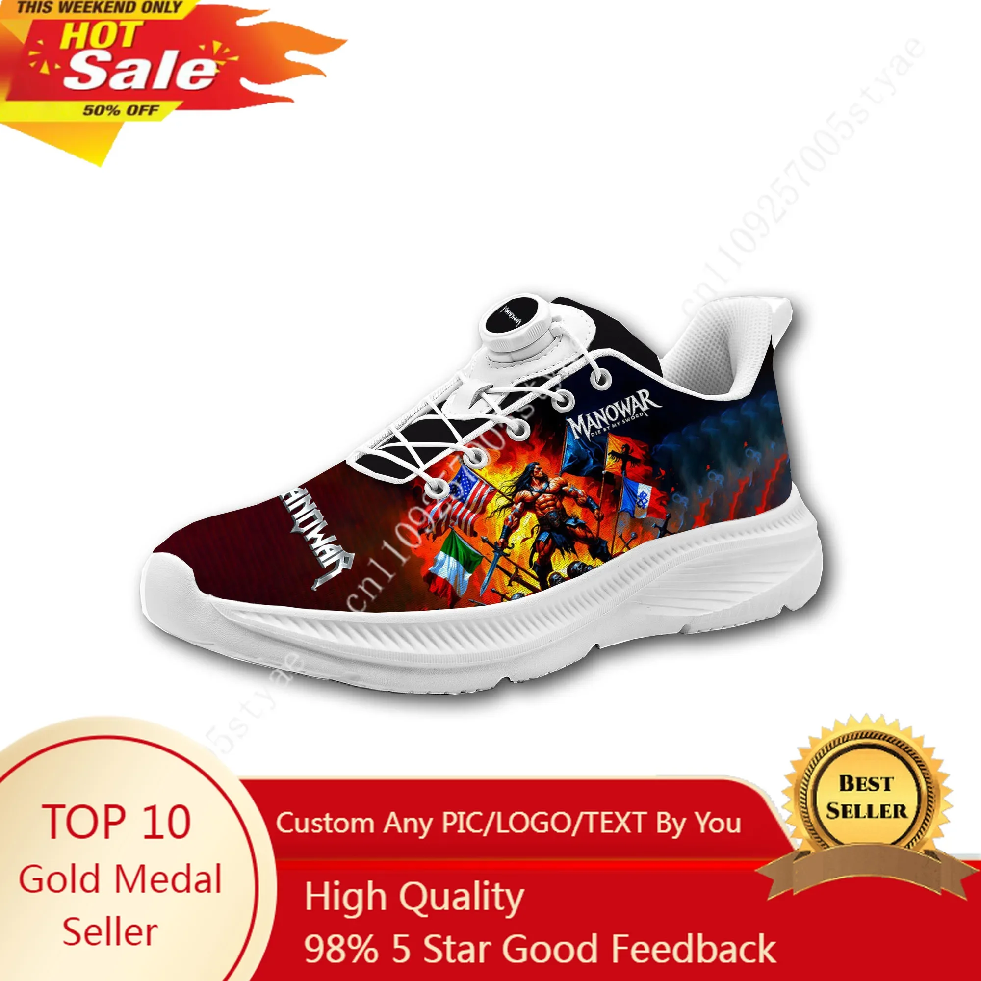 Manowar Heavy metal band Mens Womens Casual Hiking Shoes Laceless Rotating Button Sports Shoes lightweight Custom Sneaker
Manowar Heavy metal band Mens Womens Casual Hiking Shoes Laceless Rotating Button Sports Shoes lightweight Custom Sneaker