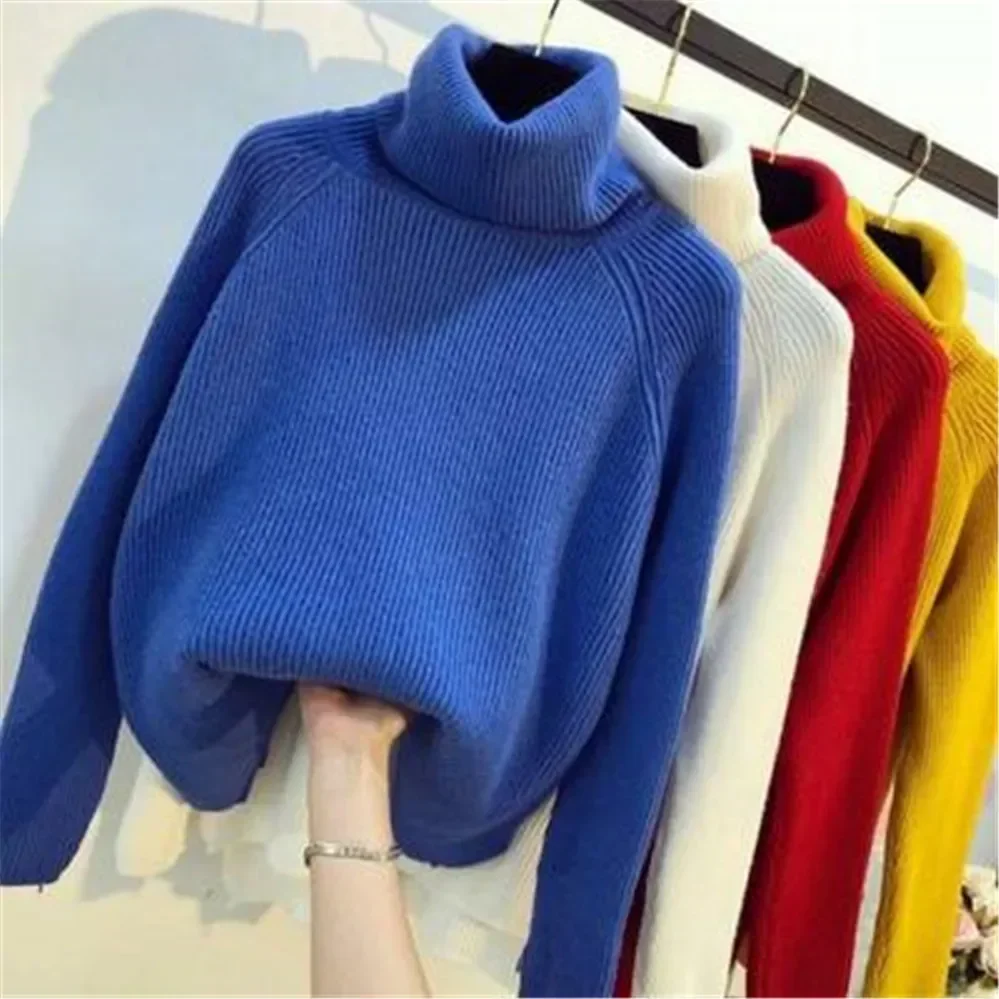Autumn Winter Blue Knitted Pullover Sweaters Women 2025 Korean Warm Turtleneck Long Sleeve Casual Loose Female Knitwear Jumper
Autumn Winter Blue Knitted Pullover Sweaters Women 2025 Korean Warm Turtleneck Long Sleeve Casual Loose Female Knitwear Jumper
