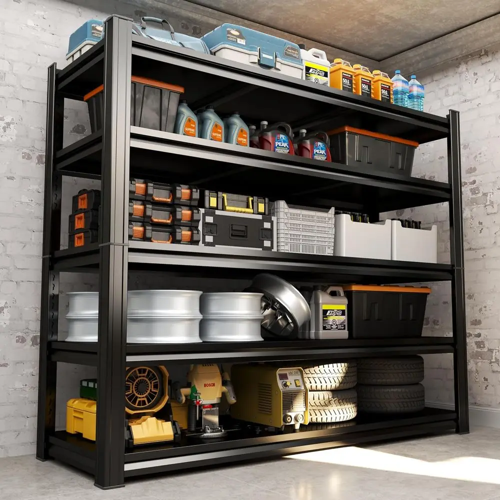 Промышленные 5-ярусные регулируемые металлические стеллажи, грузоподъемность 1360 кг, для хранения в гараже, подвале, на кухне и в кладовой, черные, высота 63 дюйма.
Промышленные 5-ярусные регулируемые металлические стеллажи, грузоподъемность 1360 кг, для хранения в гараже, подвале, на кухне и в кладовой, черные, высота 63 дюйма.