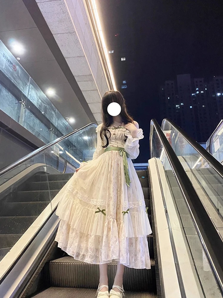 Sweet Fairy Princess Lolita Set Floral Print Chiffon Outerwear Strap Long Dress Cute Girl Outfit Ensemble Accessoires Vêtements
Sweet Fairy Princess Lolita Set Floral Print Chiffon Outerwear Strap Long Dress Cute Girl Outfit Ensemble Accessoires Vêtements