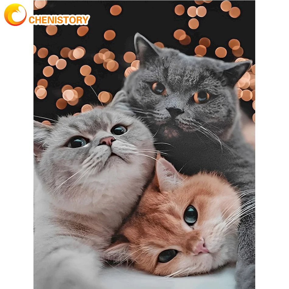 CHENISTORY Diamond Painting Animal Cross Stitch Diamond Embroidery Three Cat Rhinestones Art Animal Picture Kits Wall Decoration
CHENISTORY Diamond Painting Animal Cross Stitch Diamond Embroidery Three Cat Rhinestones Art Animal Picture Kits Wall Decoration