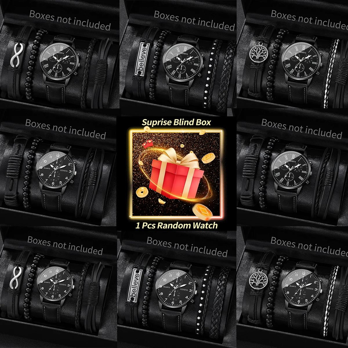 Surprise Mystery Watch Set Blind Box-Fashion Men Business Watches Vintage Leather Bracelets Set Reloj Hombre(Without Box)
Surprise Mystery Watch Set Blind Box-Fashion Men Business Watches Vintage Leather Bracelets Set Reloj Hombre(Without Box)