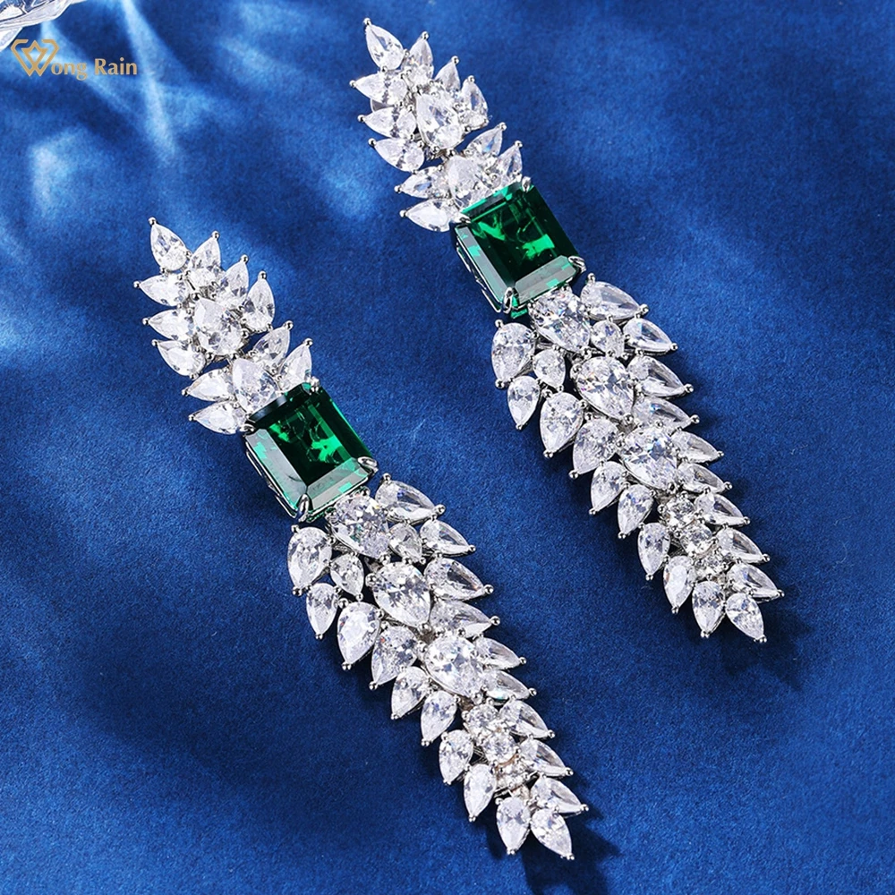 Wong Rain Vintage 100% 925 Sterling Silver Sparkling Emerald High Carbon Diamond Gemstone Drop Earrings Studs Fine Jewelry Gifts
Wong Rain Vintage 100% 925 Sterling Silver Sparkling Emerald High Carbon Diamond Gemstone Drop Earrings Studs Fine Jewelry Gifts