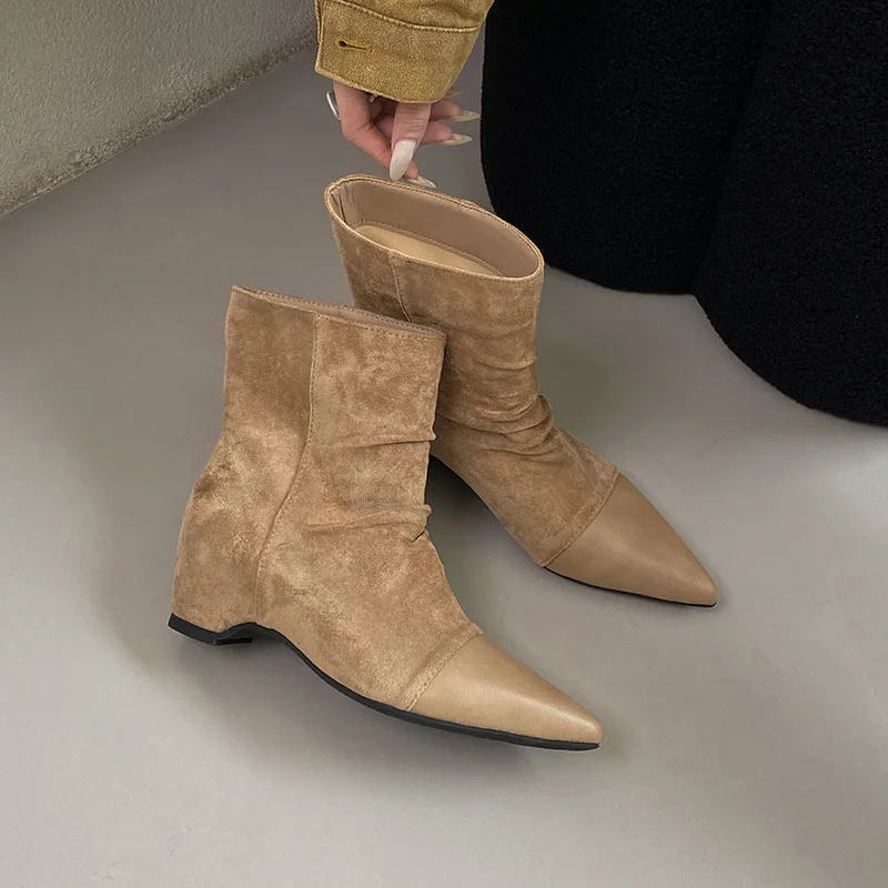 Новая обувь, женские ботильоны, женская обувь без шнуровки, модные женские полусапожки с острым носком и обувь, увеличивающая рост
Новая обувь, женские ботильоны, женская обувь без шнуровки, модные женские полусапожки с острым носком и обувь, увеличивающая рост