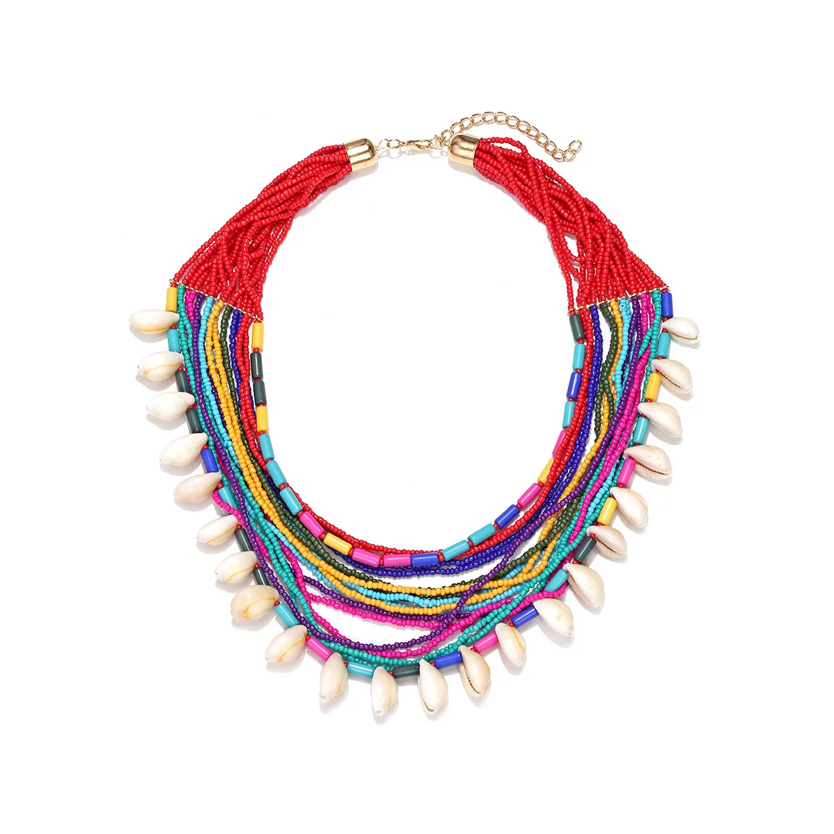 ZAA Handmade Colorful Seed Beads Shell Pendant Necklace for Women Boho Jewelry Multi-layer Waterfall Necklaces Holiday Gifts 
ZAA Handmade Colorful Seed Beads Shell Pendant Necklace for Women Boho Jewelry Multi-layer Waterfall Necklaces Holiday Gifts