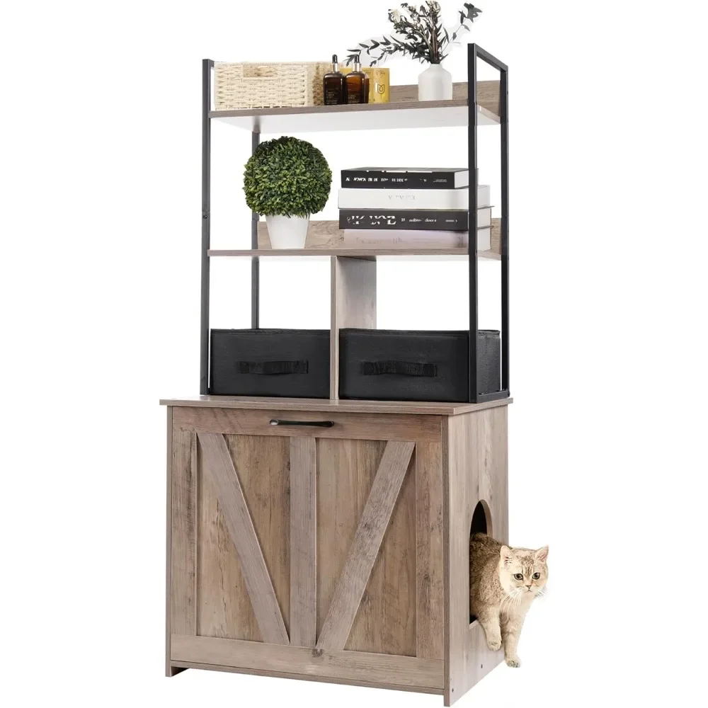 Litter Box Enclosure with 2 Storage Shelves and 2 Drawers, 2-in-1 Hidden Cat Litter Box Enclosure Furniture with Shelf
Litter Box Enclosure with 2 Storage Shelves and 2 Drawers, 2-in-1 Hidden Cat Litter Box Enclosure Furniture with Shelf