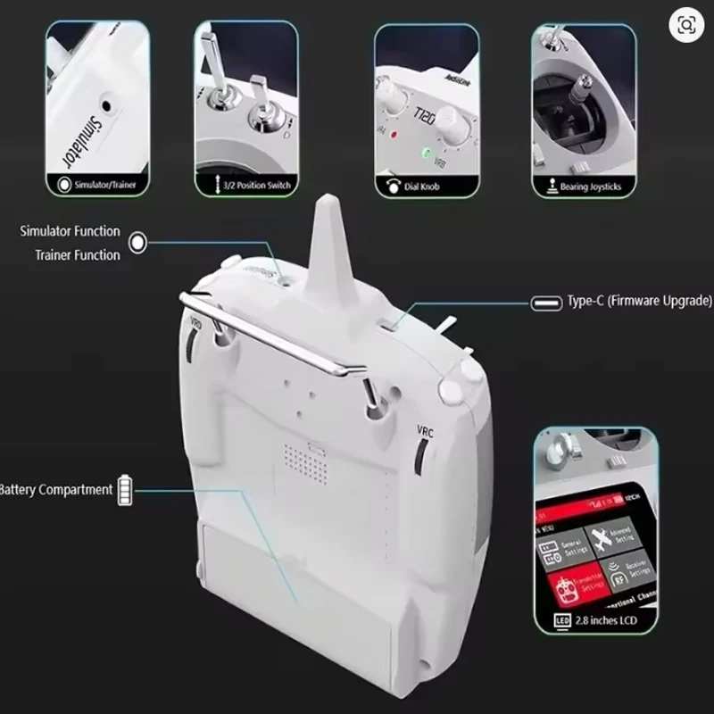 RadioLink T12D 12CH RC Transmitter 2.4GHz 2.8Inch 4000M Distance with R12F Receiver for FPV Drone Fixed Wing Car Boat Robot
RadioLink T12D 12CH RC Transmitter 2.4GHz 2.8Inch 4000M Distance with R12F Receiver for FPV Drone Fixed Wing Car Boat Robot