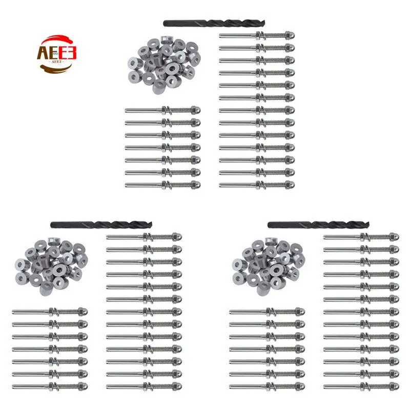 AEE3-60 Pairs 1/8 Inch Cable Railing Kits 30 Degree Beveled Washer Threaded Stud Tension End Fitting Terminal For Decking
AEE3-60 Pairs 1/8 Inch Cable Railing Kits 30 Degree Beveled Washer Threaded Stud Tension End Fitting Terminal For Decking