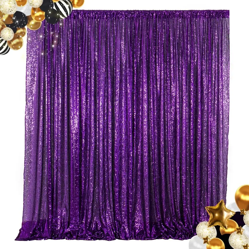 Purple Sequin Backdrop Curtains 4 Panels-4ftx8ft Purple Sequin Curtains for Parties Glitter Backdrop Photo Background for Weddin
Purple Sequin Backdrop Curtains 4 Panels-4ftx8ft Purple Sequin Curtains for Parties Glitter Backdrop Photo Background for Weddin