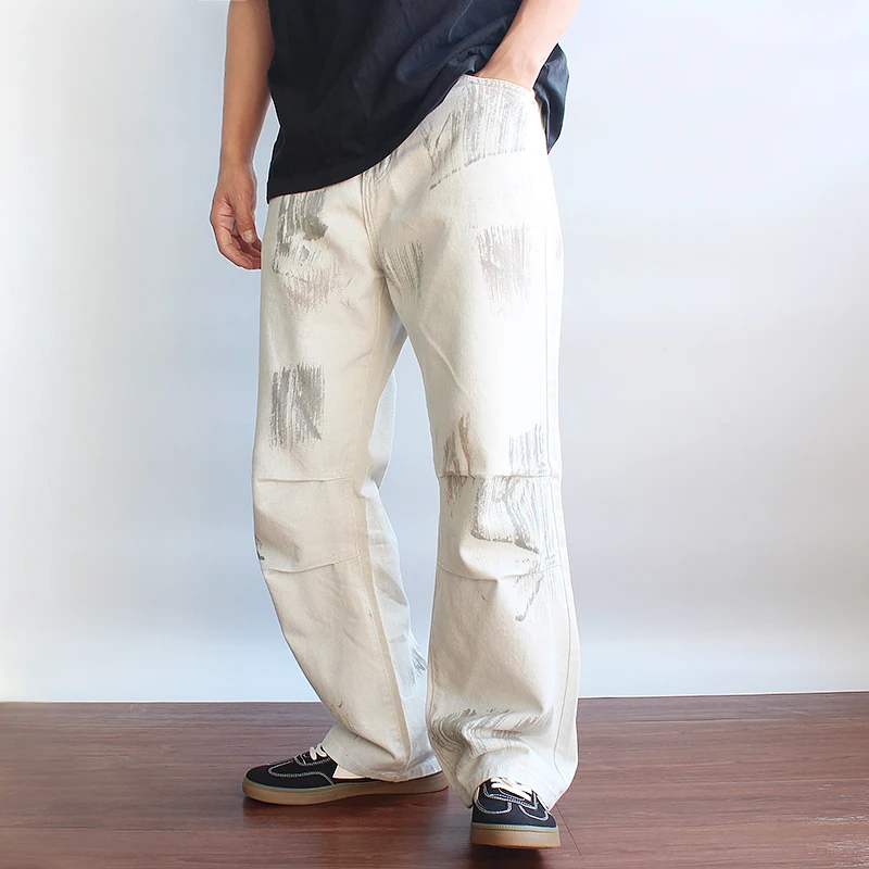 paint wash to do old twill cotton denim trousers men's retro loose straight leg trend casual jeans
paint wash to do old twill cotton denim trousers men's retro loose straight leg trend casual jeans