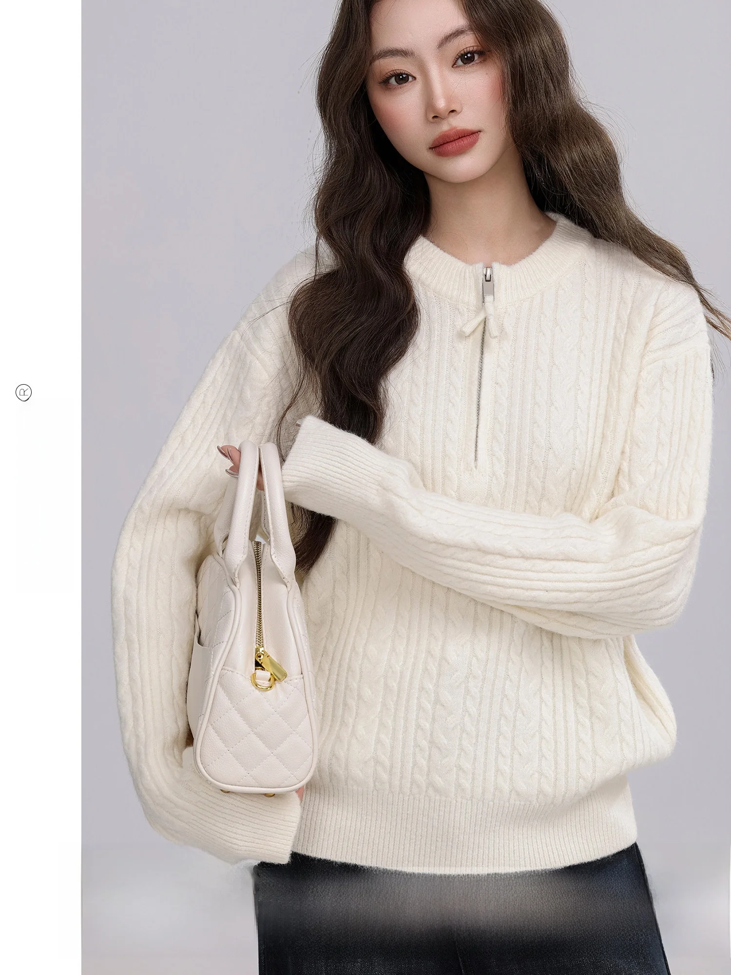 Laid-ba Sle f-zipper Twist Yarn Women's Sweater Soft Warm Winter Faion Vintage Aesthetic Pure Color Daily Wear
Laid-ba Sle f-zipper Twist Yarn Women's Sweater Soft Warm Winter Faion Vintage Aesthetic Pure Color Daily Wear