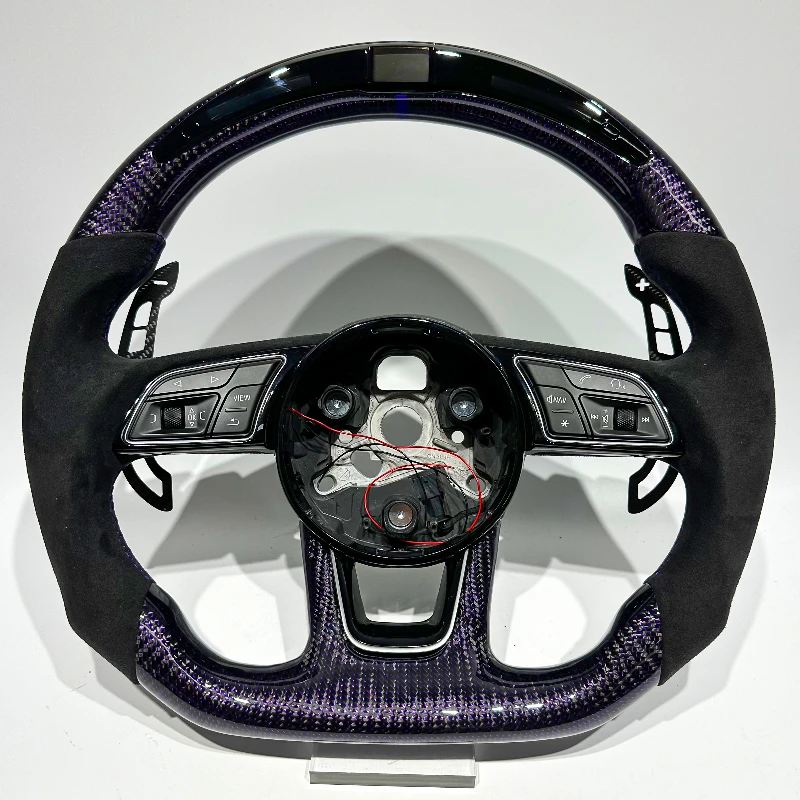Real Purple Silk Carbon Fiber Purple Stitching LED Racing Steering Wheel Customizable for Audi A3 A4 A45 A6 RS3 RS4 RS5 RS6
Real Purple Silk Carbon Fiber Purple Stitching LED Racing Steering Wheel Customizable for Audi A3 A4 A45 A6 RS3 RS4 RS5 RS6