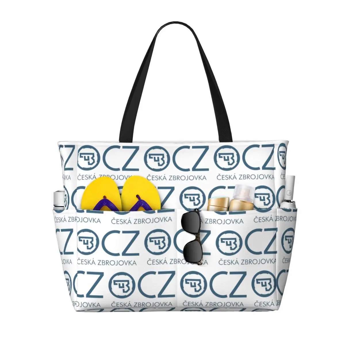 White CZ Guns Logo Beach Tote Bag Sport Gym Yoga Duffle Large Tote Bag Women Travel Bag Fitness bag
White CZ Guns Logo Beach Tote Bag Sport Gym Yoga Duffle Large Tote Bag Women Travel Bag Fitness bag