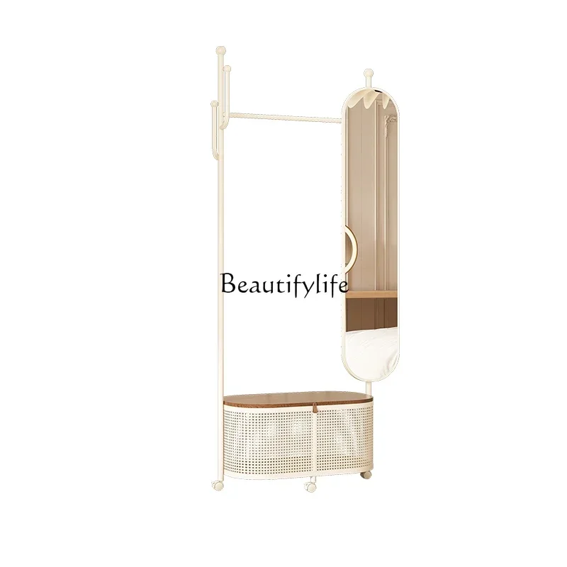 Cream wind full-length mirror integrated floor-to-ceiling imitation rattan woven storage basket full-body mirror
Cream wind full-length mirror integrated floor-to-ceiling imitation rattan woven storage basket full-body mirror
