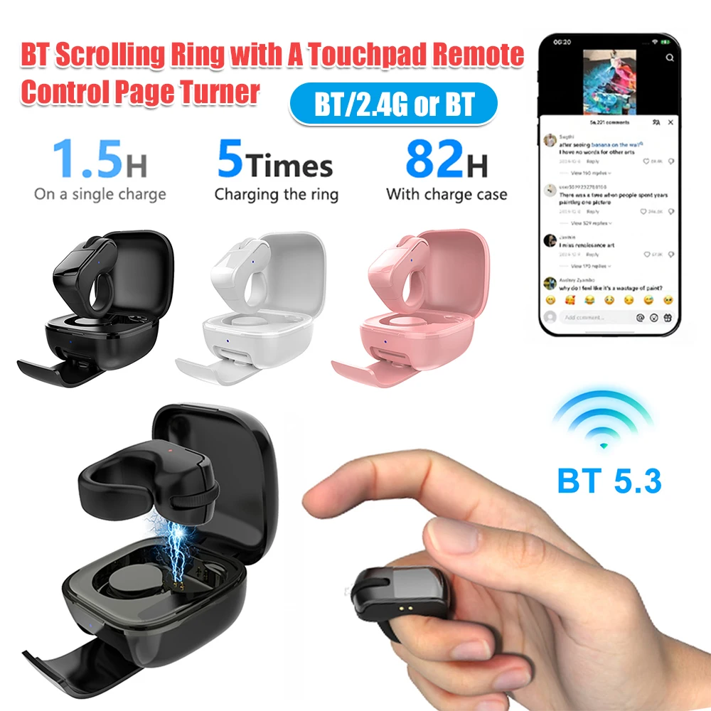 Беспроводное кольцевое устройство BT с тачпадом и функцией пульта дистанционного управления, кольцевая мышь для ПК, ноутбуков, планшетов и мобильных устройств
Беспроводное кольцевое устройство BT с тачпадом и функцией пульта дистанционного управления, кольцевая мышь для ПК, ноутбуков, планшетов и мобильных устройств