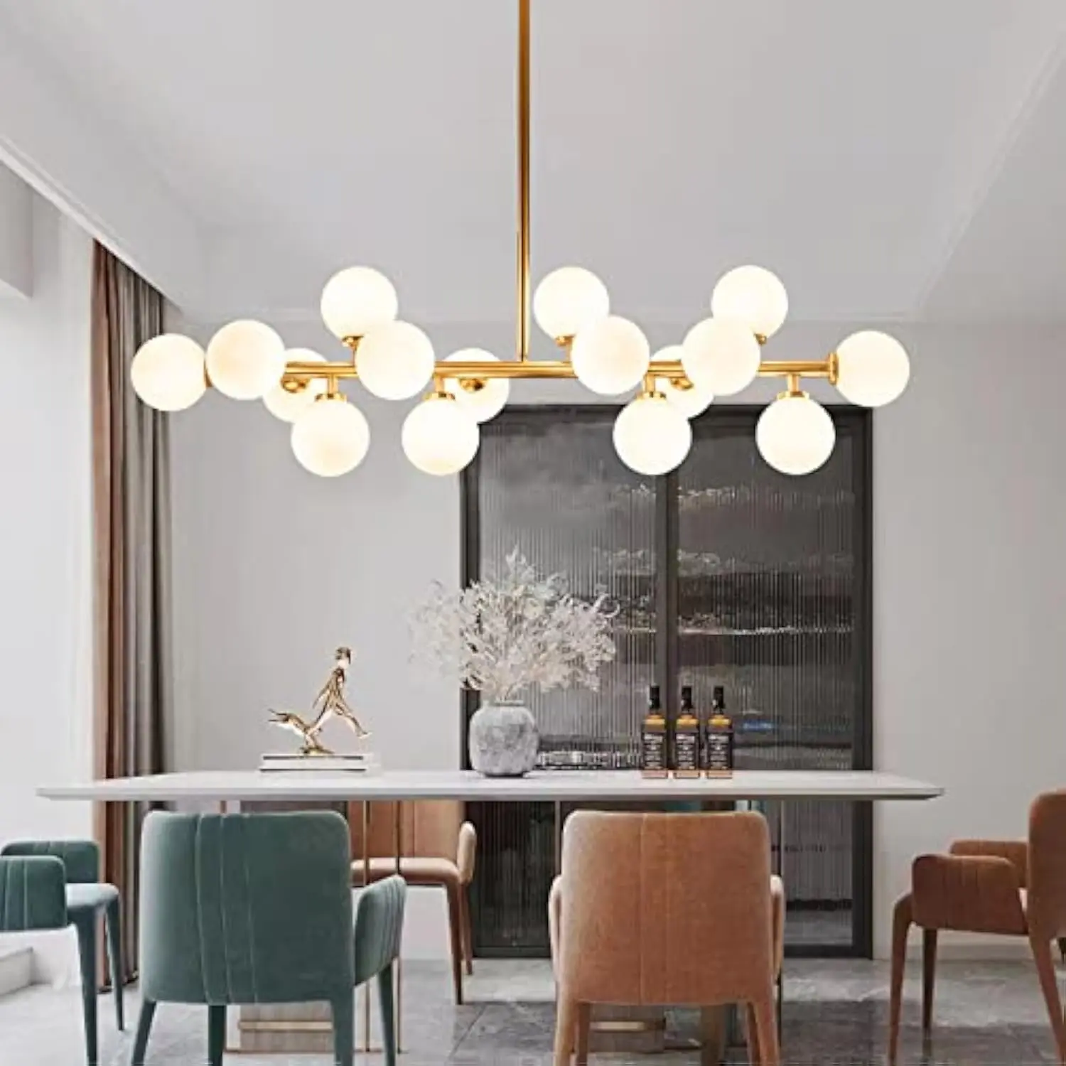Mid Century Modern Chandelier Gold Linear Sputnik Chandeliers 16-Light Rectangular Pendant Lighting Fixture for Dining Room, Ki
Mid Century Modern Chandelier Gold Linear Sputnik Chandeliers 16-Light Rectangular Pendant Lighting Fixture for Dining Room, Ki