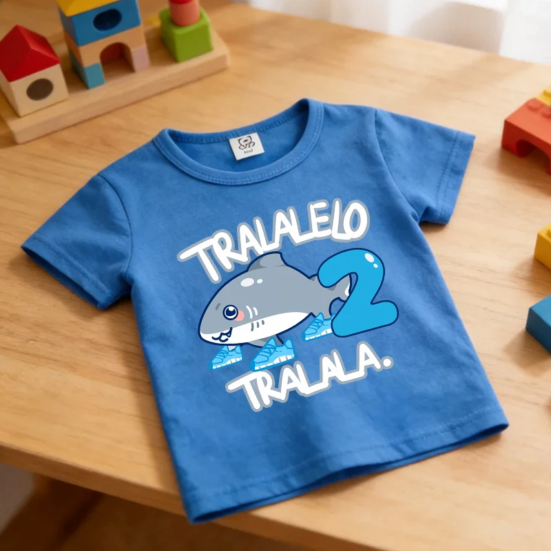 Italian Brainrot Birthday Short Sleeve Tees Summer Number T-Shirt Blue Tralalero Tralala Theme Clothes Child Casual Tops Gifts
Italian Brainrot Birthday Short Sleeve Tees Summer Number T-Shirt Blue Tralalero Tralala Theme Clothes Child Casual Tops Gifts