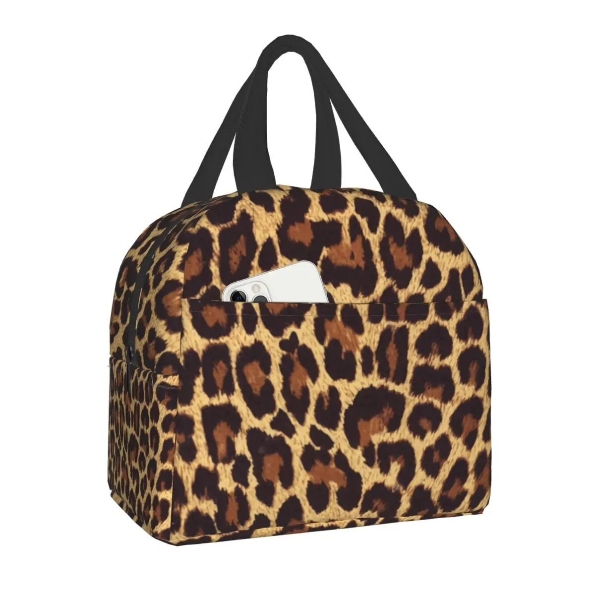 Exotic Faux Leopard Insulated Lunch Bag for Outdoor Fashion Animal Pattern Portable Food Cooler Thermal Lunch Box Women Children
Exotic Faux Leopard Insulated Lunch Bag for Outdoor Fashion Animal Pattern Portable Food Cooler Thermal Lunch Box Women Children