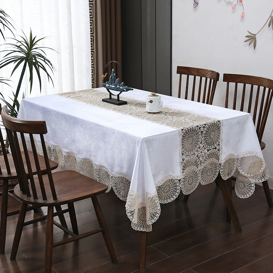 Waterproof Oiled Tablecloth Stain Resistant and Durable European Style Light Luxury Lace Luxurious Velvet Tea Table Tablecloth
Waterproof Oiled Tablecloth Stain Resistant and Durable European Style Light Luxury Lace Luxurious Velvet Tea Table Tablecloth