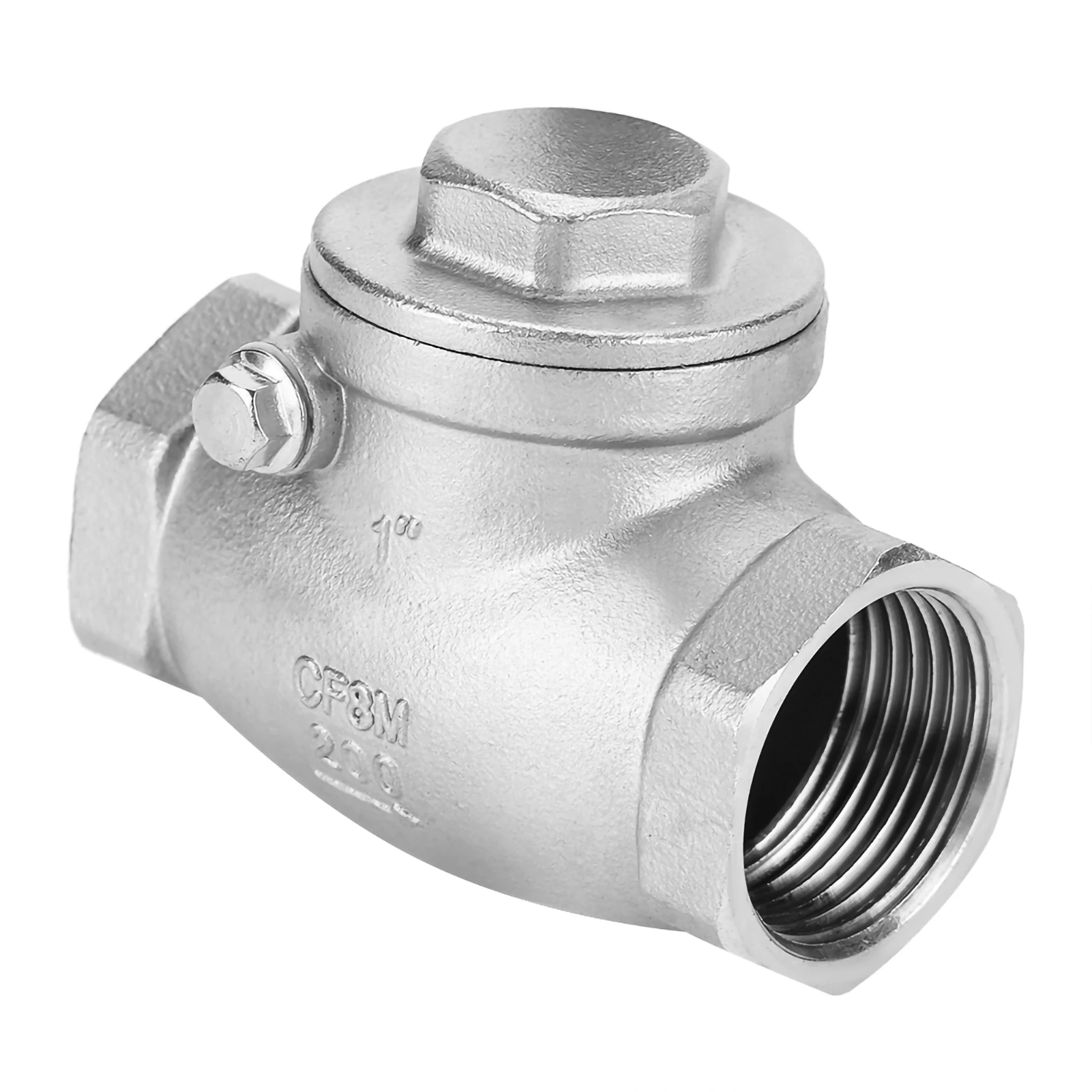 Stainless Steel Swing Check Valve 1" DN25 Stainless Steel Swing Check Valve, Female Thread, WOG 200 PSI Swing Check Valve
Stainless Steel Swing Check Valve 1" DN25 Stainless Steel Swing Check Valve, Female Thread, WOG 200 PSI Swing Check Valve